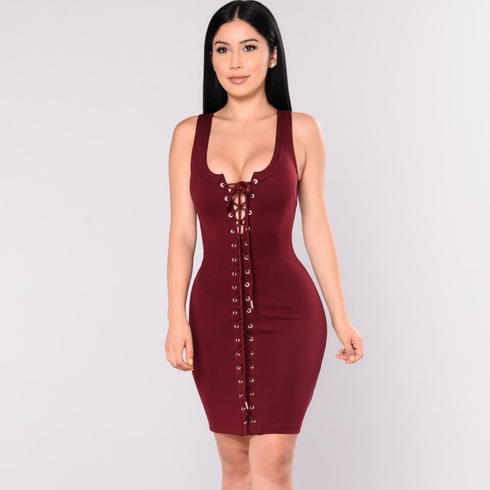 Burgundy Midi Dress